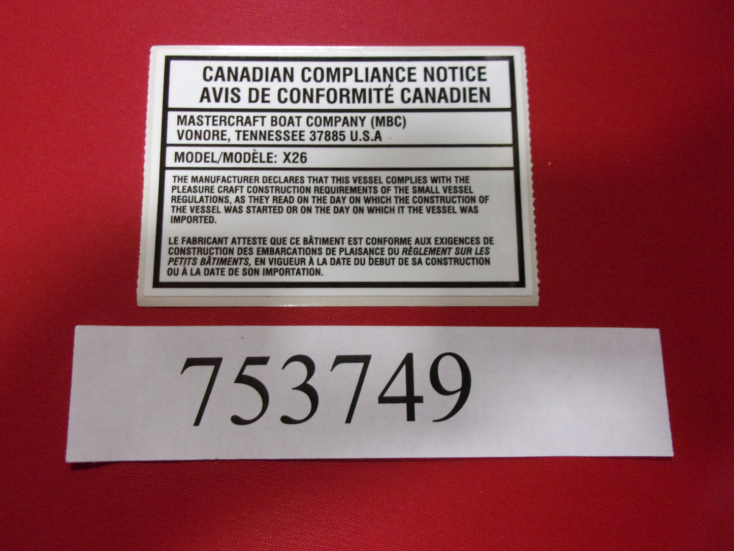 Mastercraft Boat 753749 Steering Components