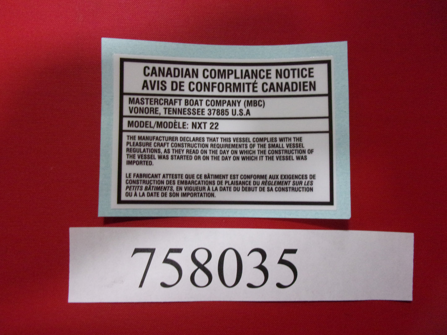 Mastercraft Boat 758035 Steering Components