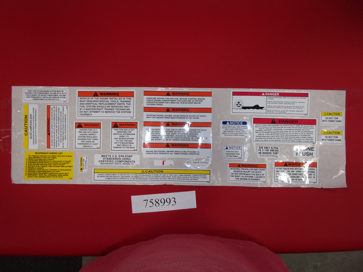 Mastercraft Boat 758993 Steering Components