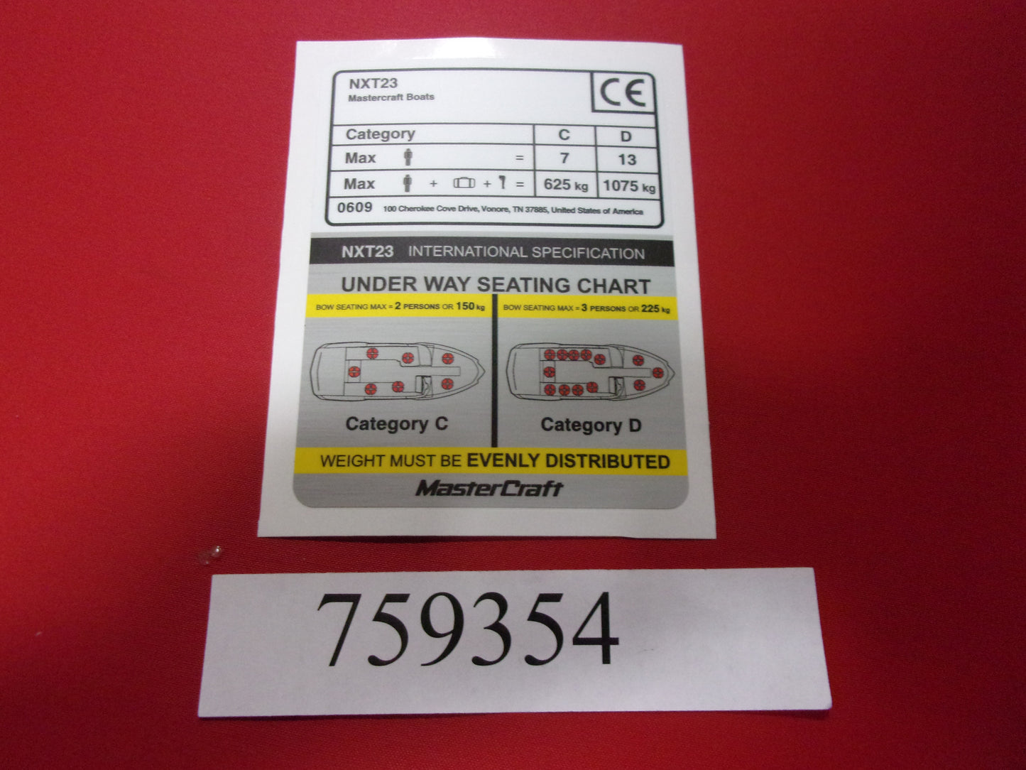 Mastercraft Boat 759354 Steering Components