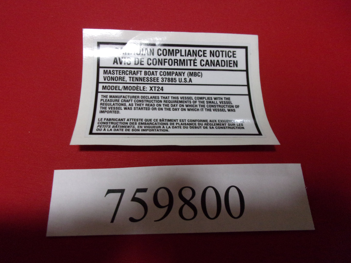 Mastercraft Boat 759800 Steering Components