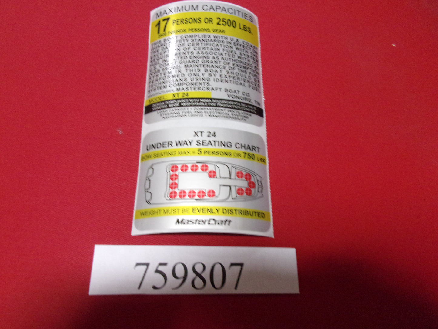 Mastercraft Boat 759807 Steering Components