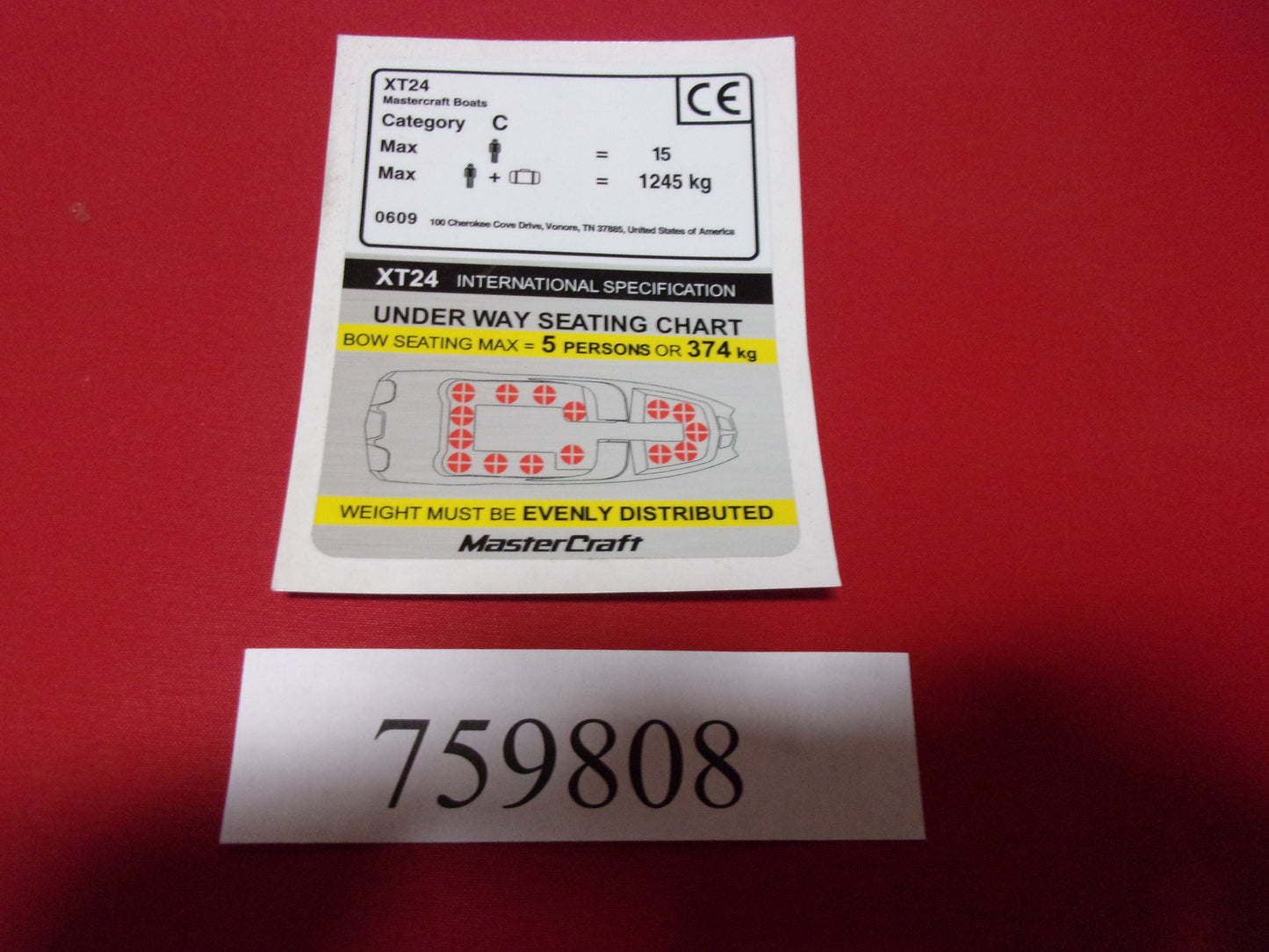 Mastercraft Boat 759808 Steering Components