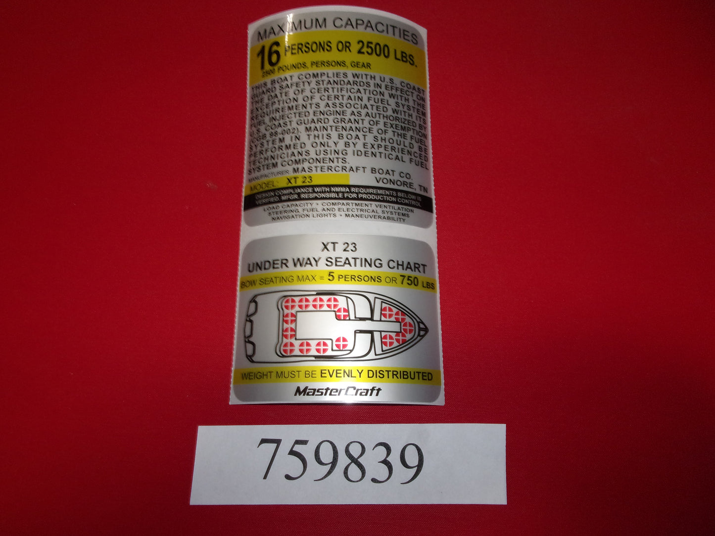 Mastercraft Boat 759839 Steering Components