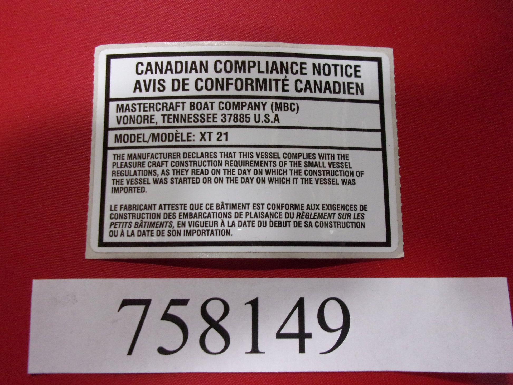 Mastercraft Boat 758149 Steering Components