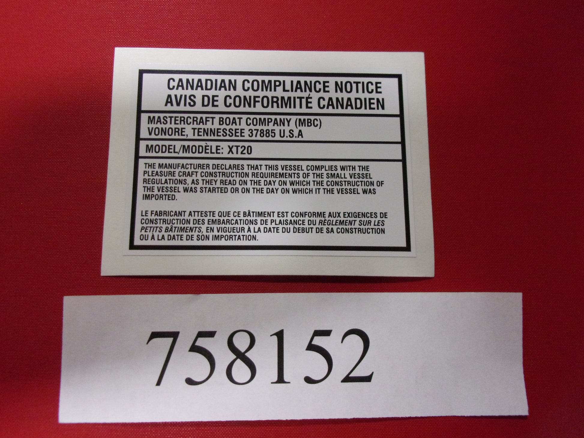 Mastercraft Boat 758152 Steering Components