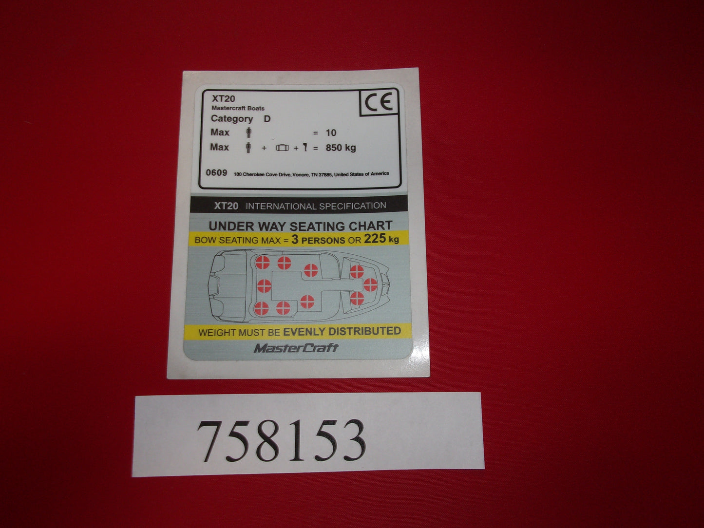 Mastercraft Boat 758153 Steering Components