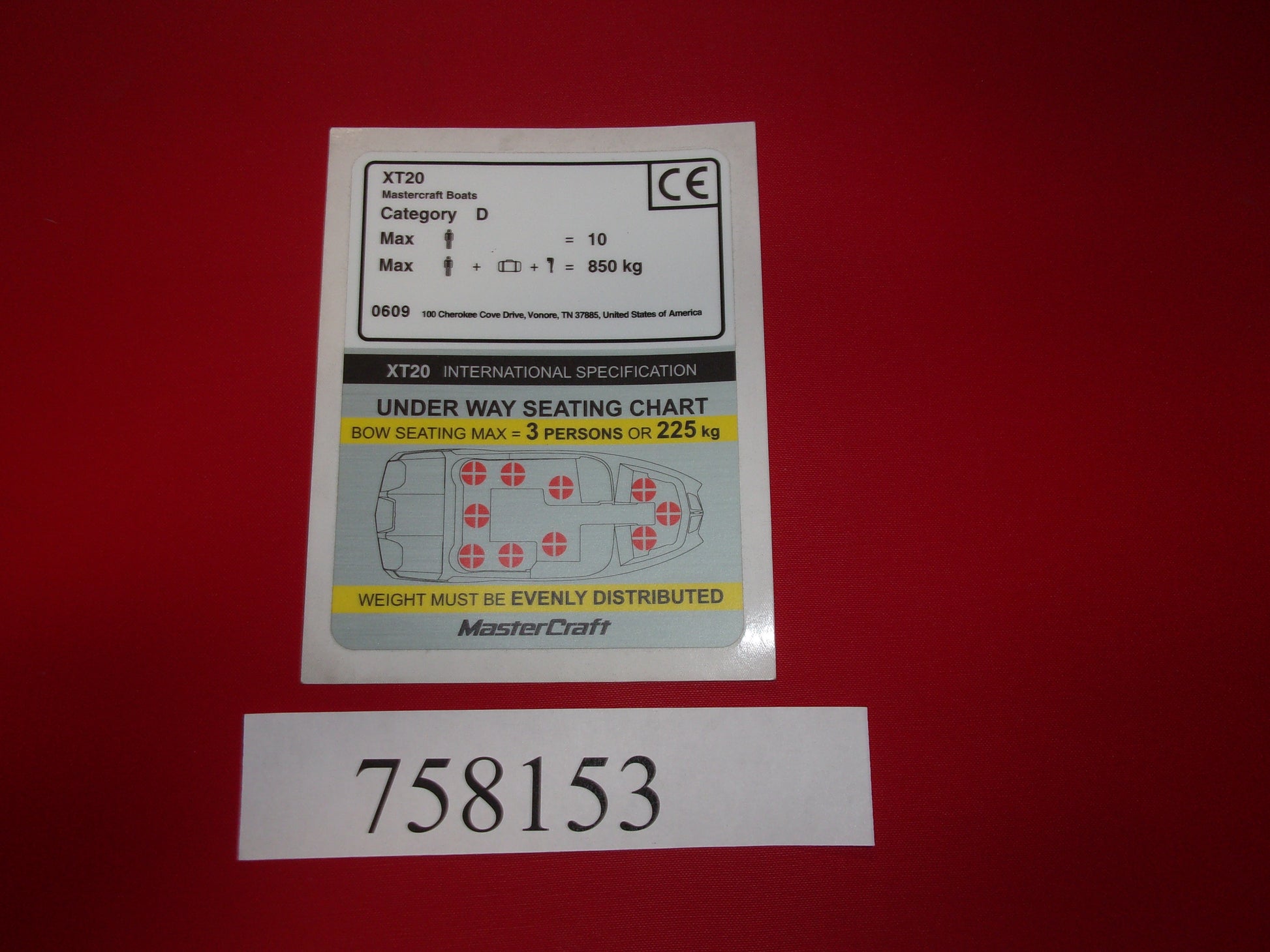 Mastercraft Boat 758153 Steering Components